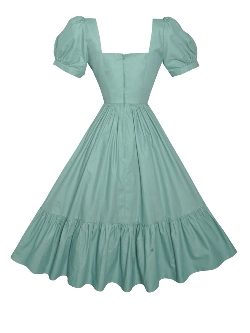 Hearts and Found Isadora Jade Green Solid Cotton Dress - Picture 8 of 8